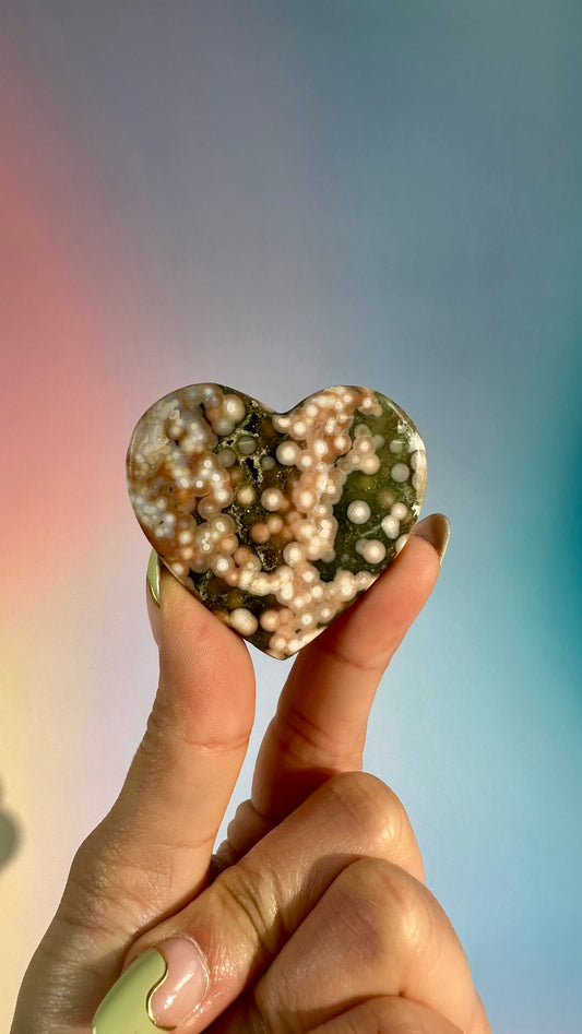 Ocean Jasper Heart Carving – Option O