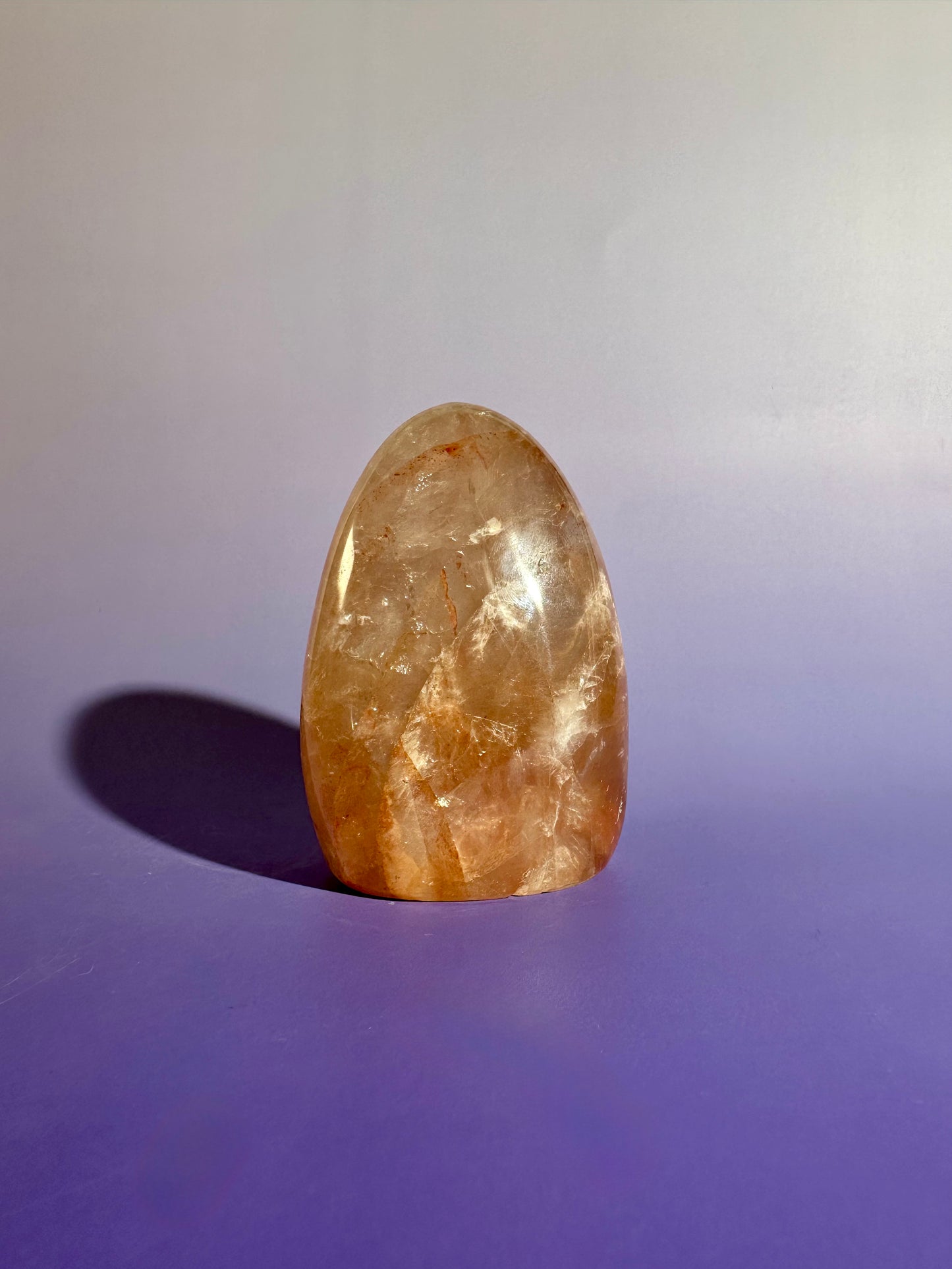 Fire Quartz Standing Freeform Option B | Polished Hematoid Quartz Display Crystal