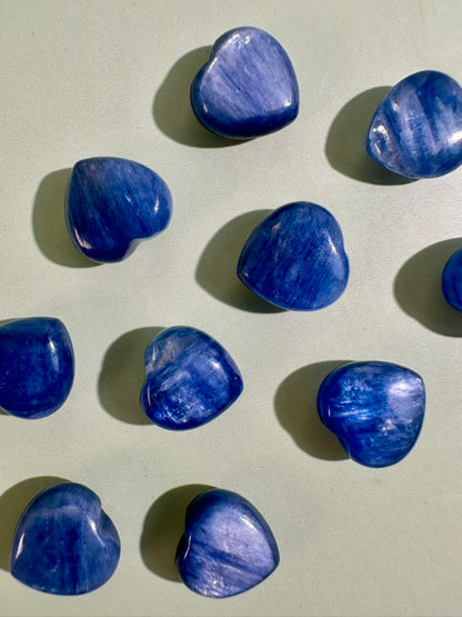 Mini Blue Kyanite Heart | Blue Crystal Carving