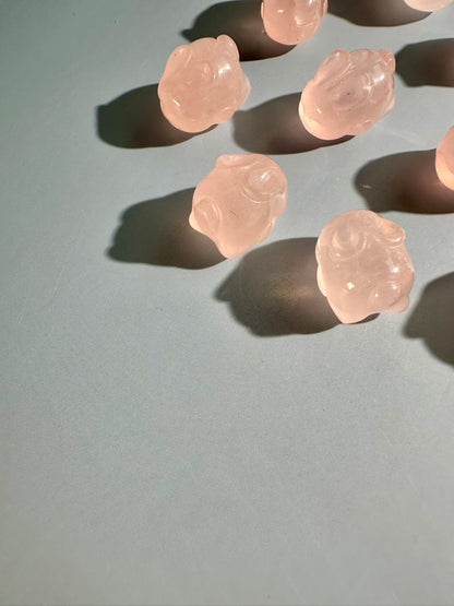 Mini Rose Quartz Bunny | Cute Pink Crystal Carving
