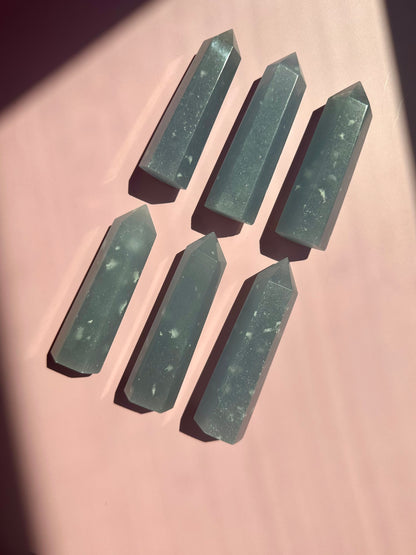 Small Peruvian Snowflake Angelite Tower