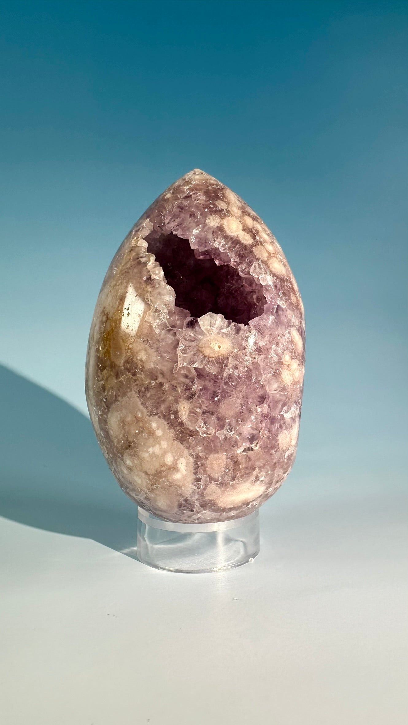 Pink Amethyst Druzy Egg