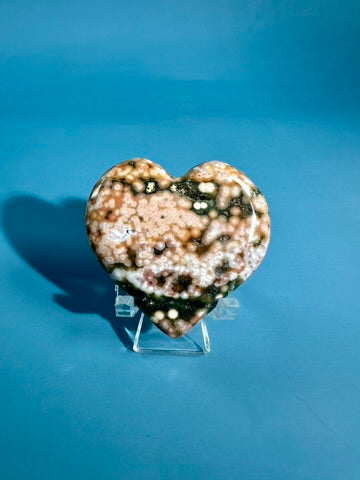 Ocean Jasper Heart Carving – F
