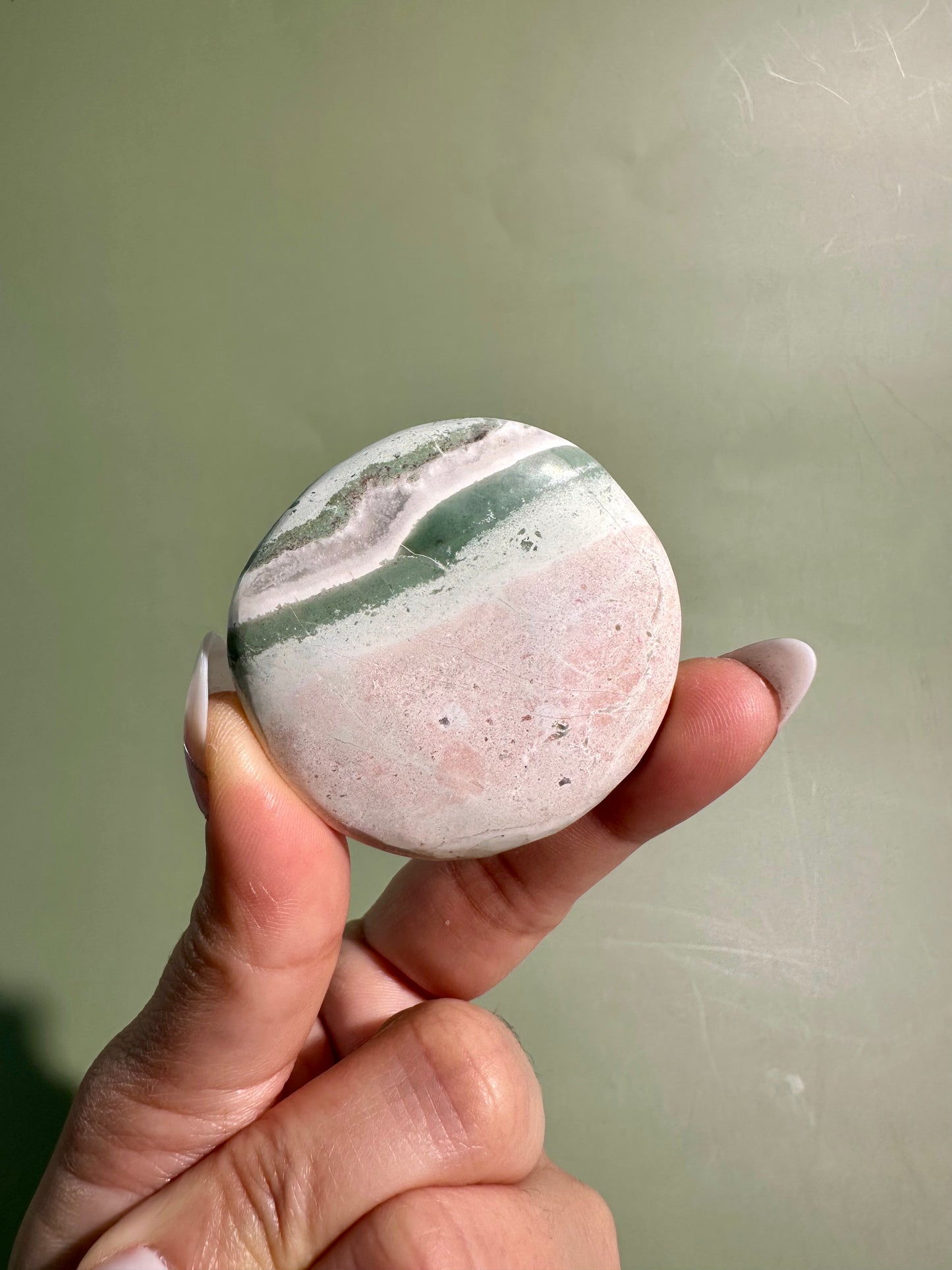 Unicorn Jasper Round Flat Palm