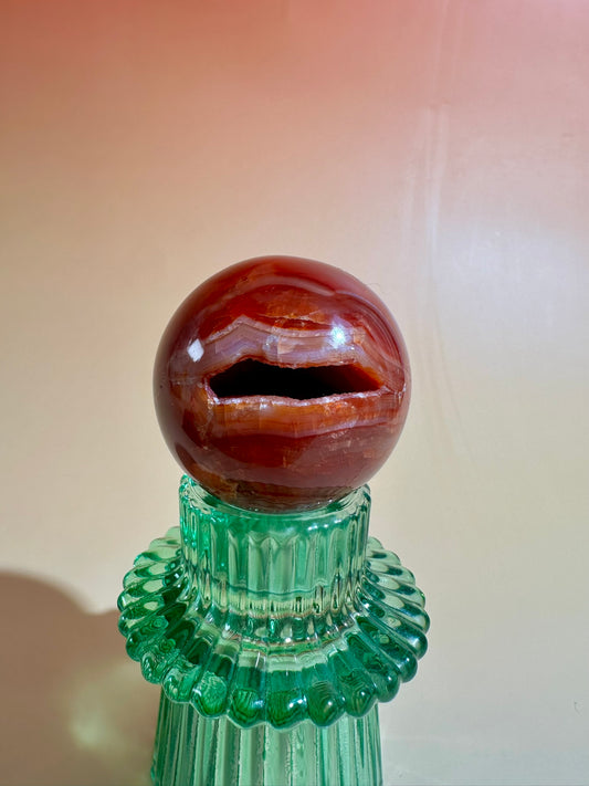 Carnelian Sphere – Option F | Collector Crystal, Passion & Courage Energy