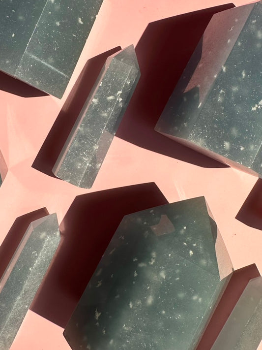 Small Peruvian Snowflake Angelite Tower