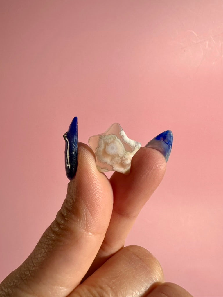 Mini Flower Agate Star | Celestial Crystal Carving