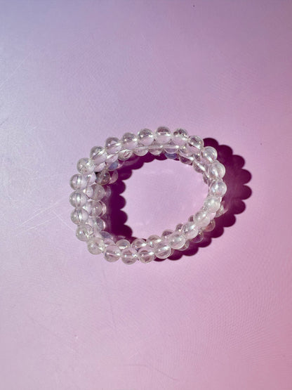 8mm Aura Quartz Beaded Bracelet | Joy, Light & Positive Energy