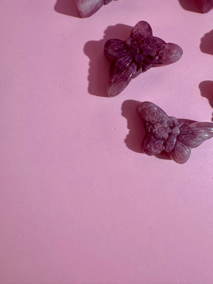 Purple Rose Quartz Butterfly | Crystal Carving