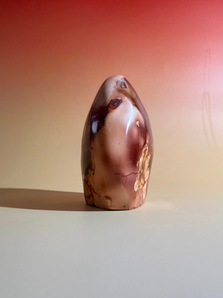 Carnelian Orca Agate Standing Freeform – Option D | Empowerment, Resilience & Collector Crystal