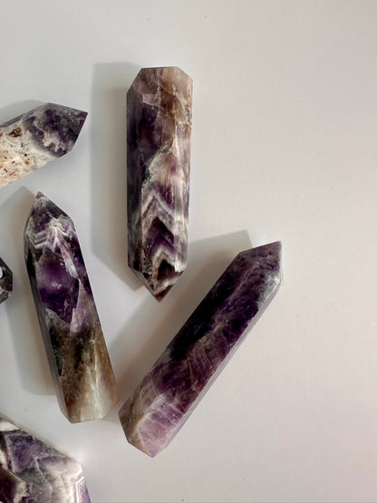 Small Chevron Amethyst Tower