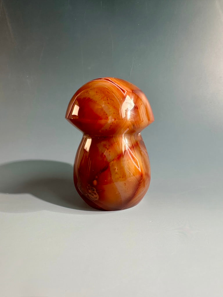 Carnelian Mushroom Carving – Option B | Creativity, Joy & Positive Energy