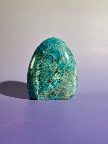 Blue Apatite Standing Freeform – Option B | Creativity, Manifestation & Collector Crystal