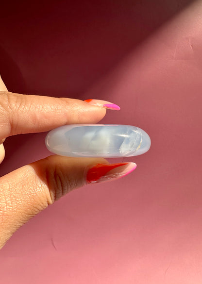 Blue Chalcedony Flat Palm