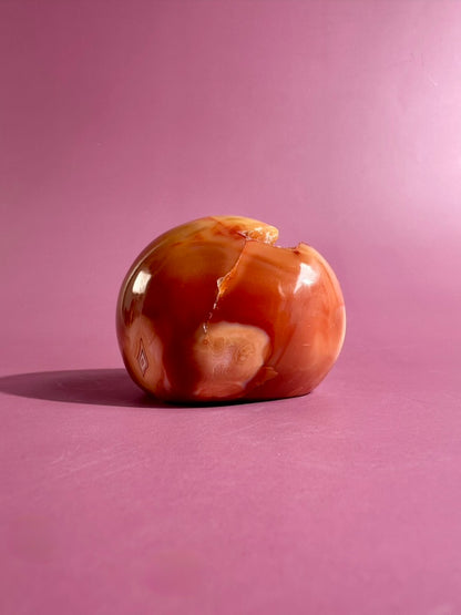 Carnelian Orca Agate Standing Freeform – Option B | Creativity, Balance & Positive Energy