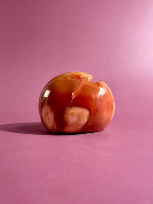 Carnelian Orca Agate Standing Freeform – Option B | Creativity, Balance & Positive Energy