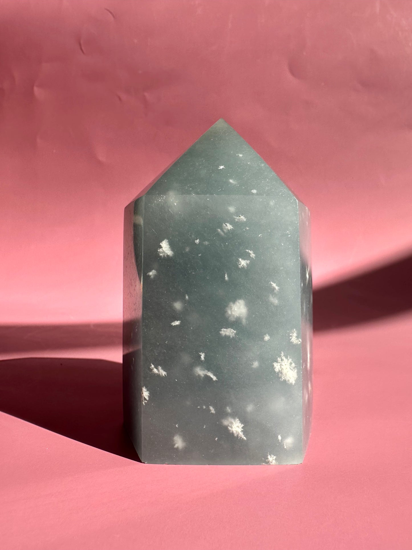 Large Peruvian Snowflake Angelite Tower - B