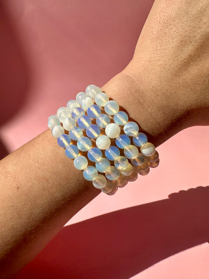 8mm Opalite Beaded Bracelet