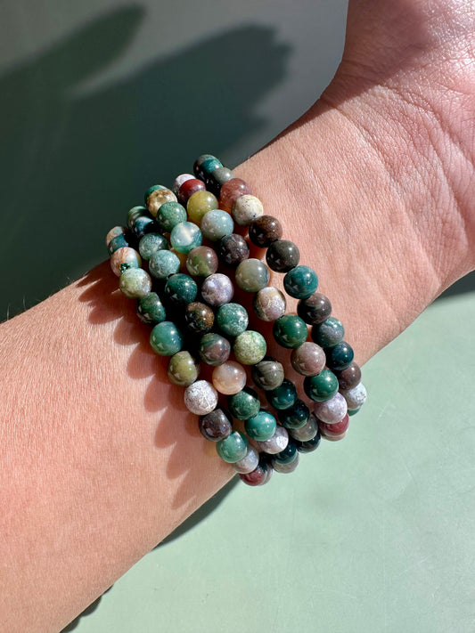 6mm Ocean Jasper Beaded Bracelet