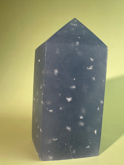 Large Peruvian Snowflake Angelite Tower - C