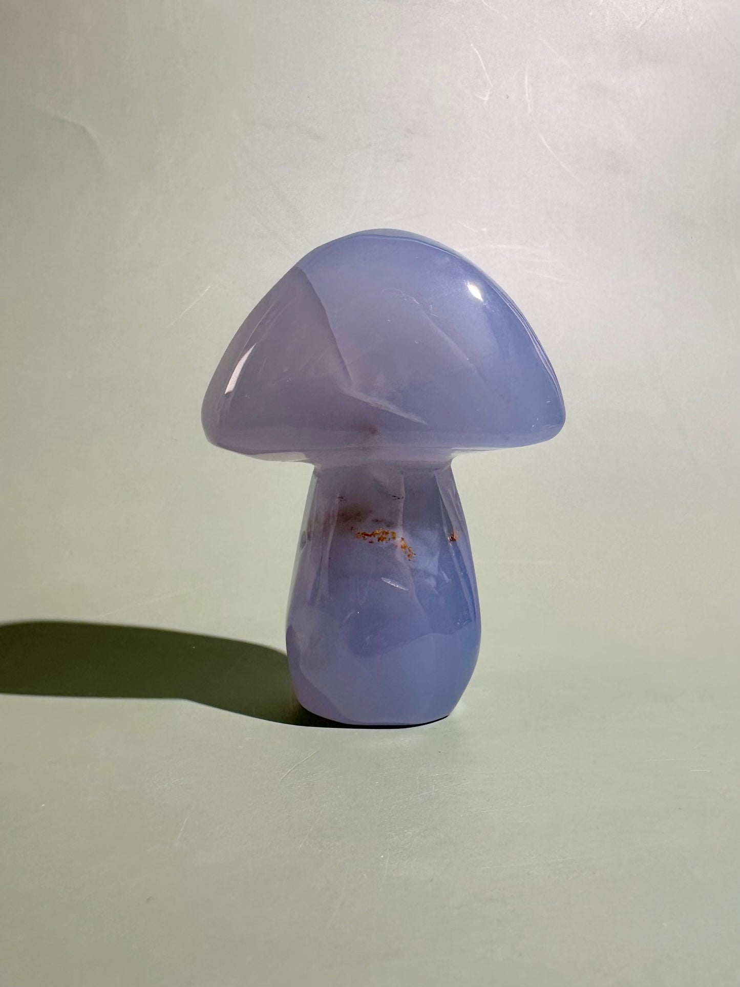 Blue Chalcedony Mushroom Carving – Option H | Serenity, Wisdom & Emotional Balance