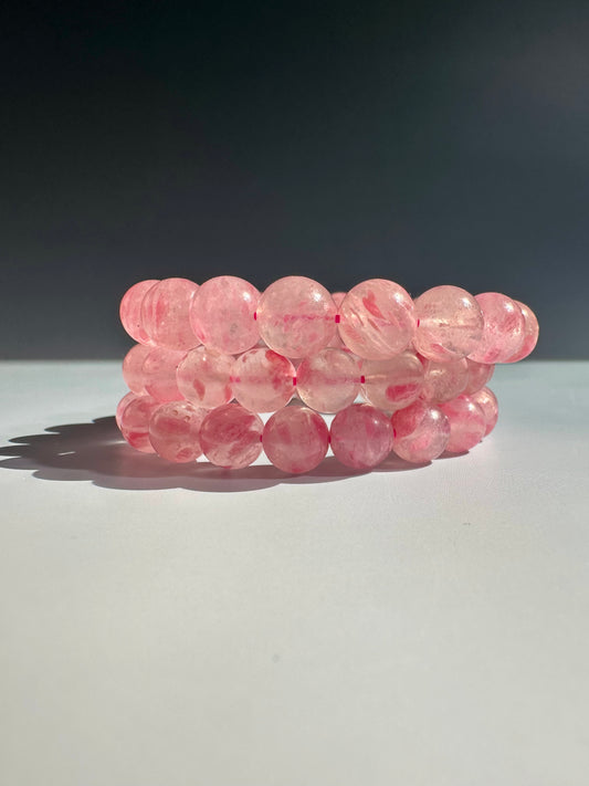 8mm Rhodonite Blossom Beaded Bracelet