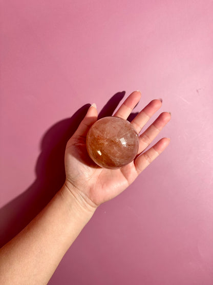 Fire Quartz Sphere Option J | One-of-a-Kind Polished Hematoid Quartz Crystal