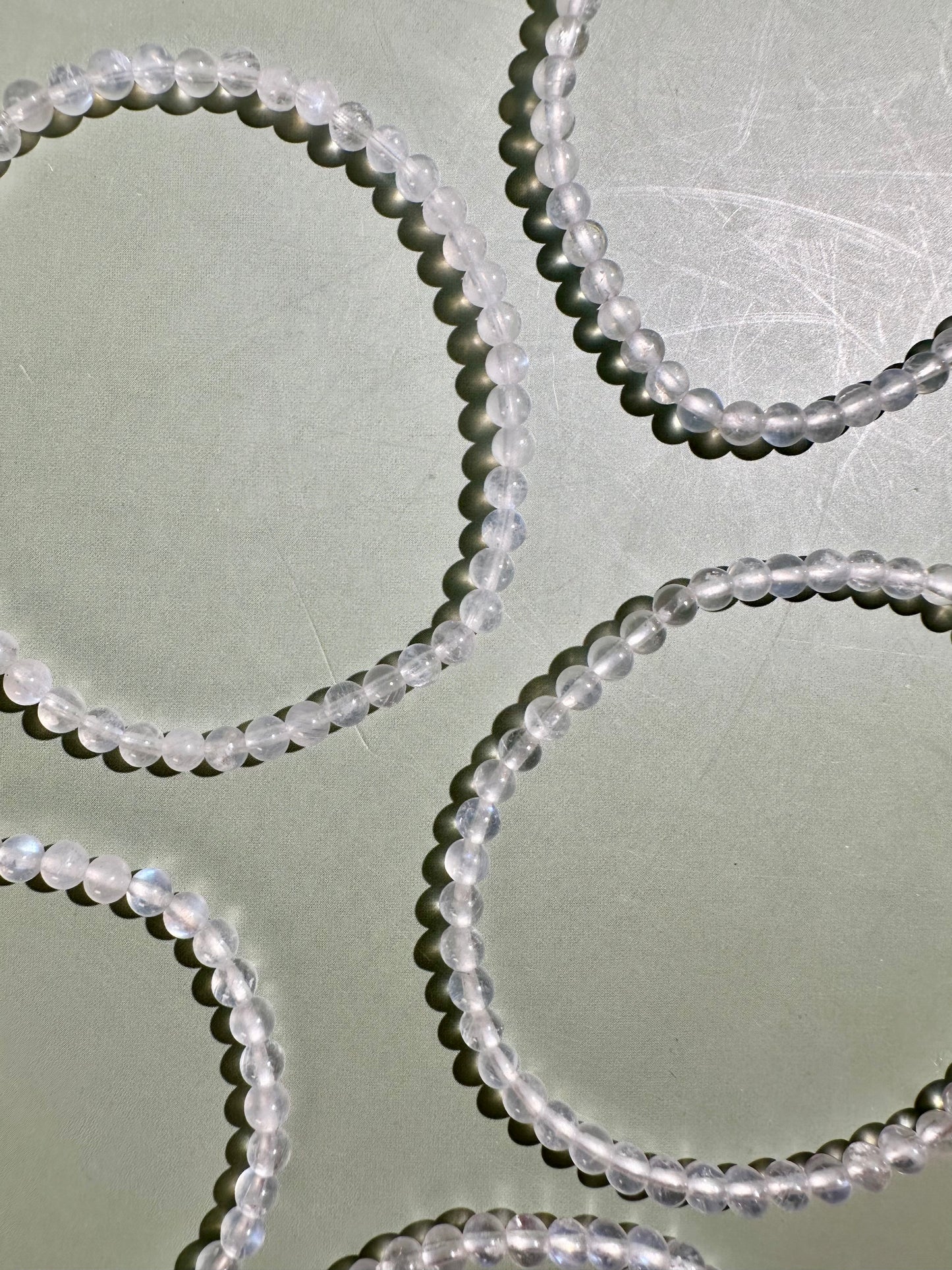 4mm Moonstone Beaded Bracelet | Intuition & New Beginnings Energy