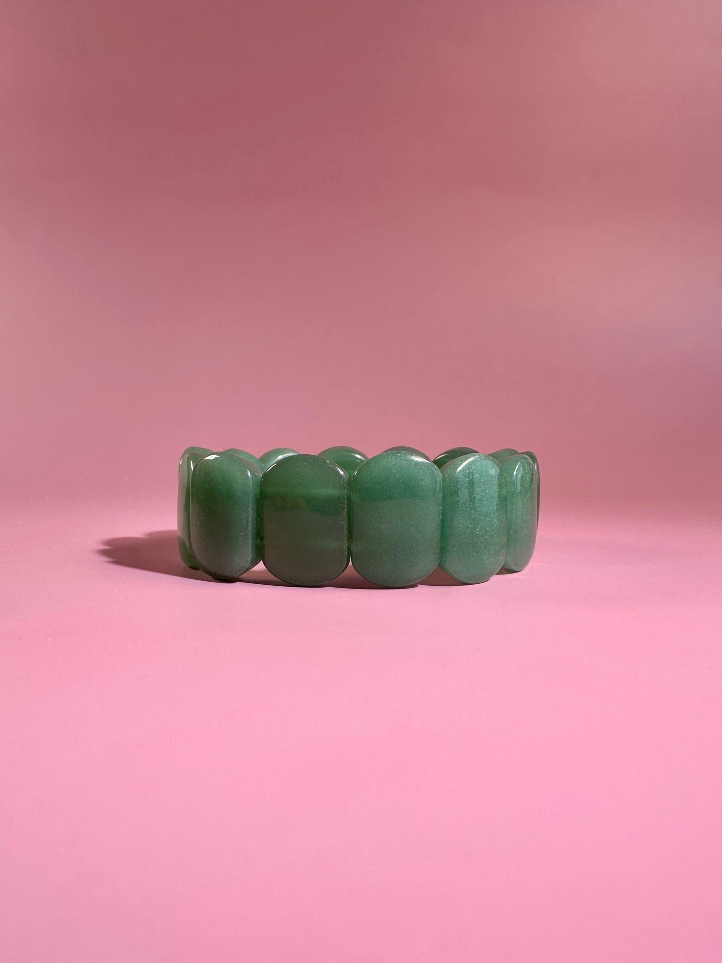 Flat Rectangle Green Aventurine Bracelet