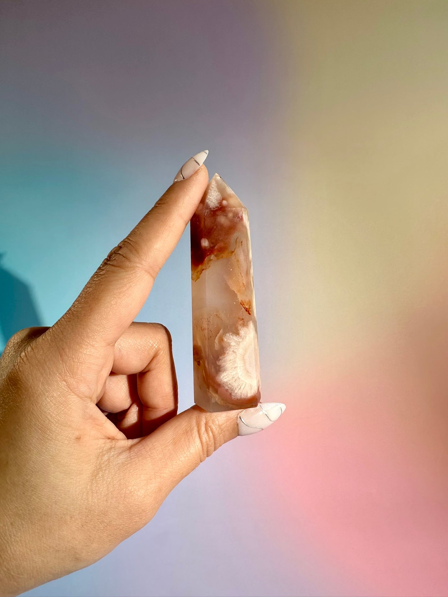 Carnelian Flower Agate Tower – Option A