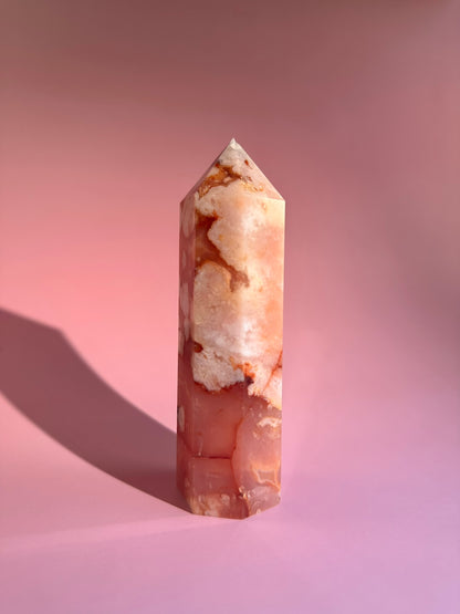 Carnelian Flower Agate Tower – Option C