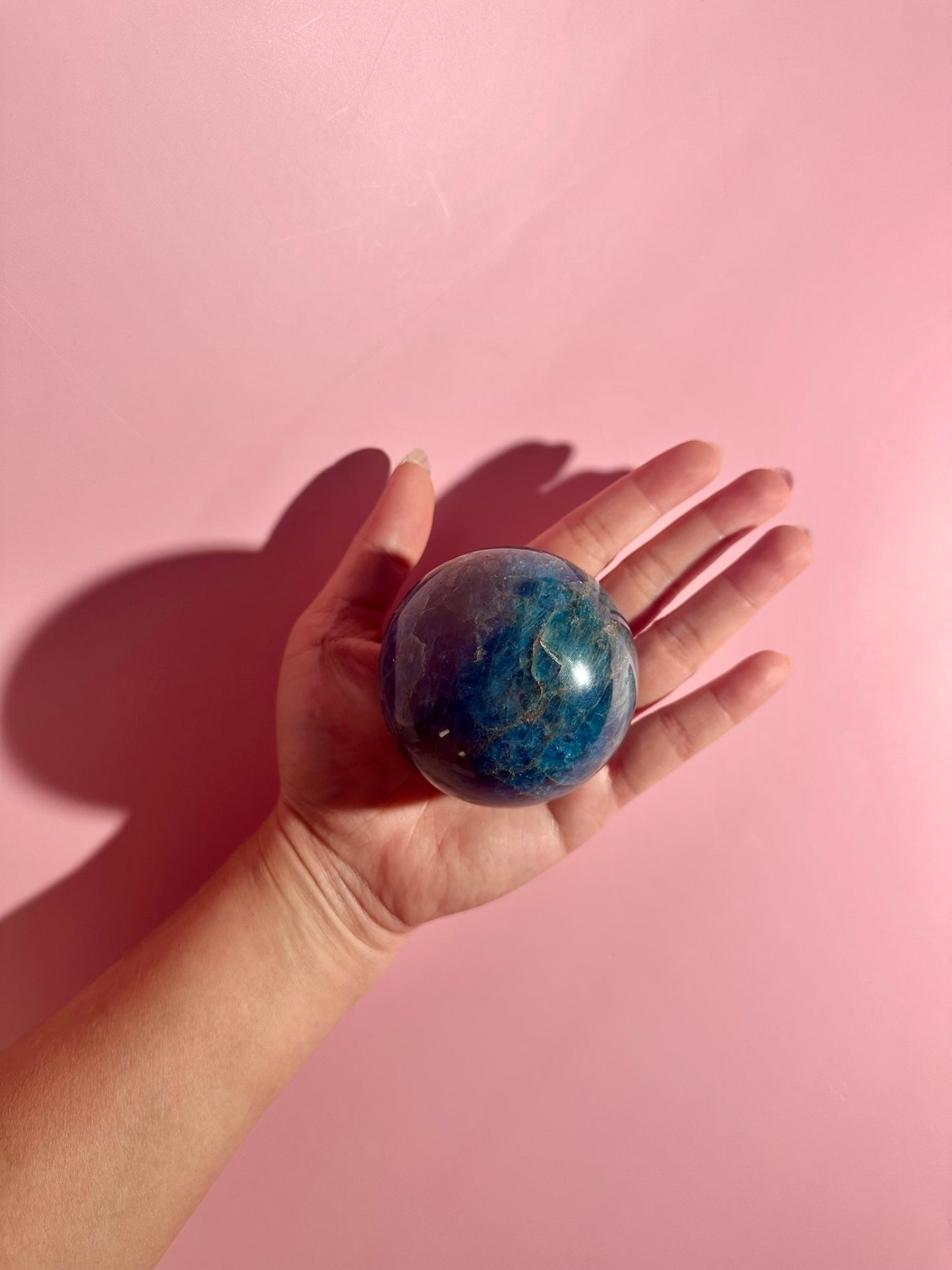 Blue Apatite Sphere – Option B | Manifestation, Focus & Ocean Energy Crystal