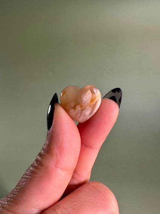 Mini Flower Agate Heart