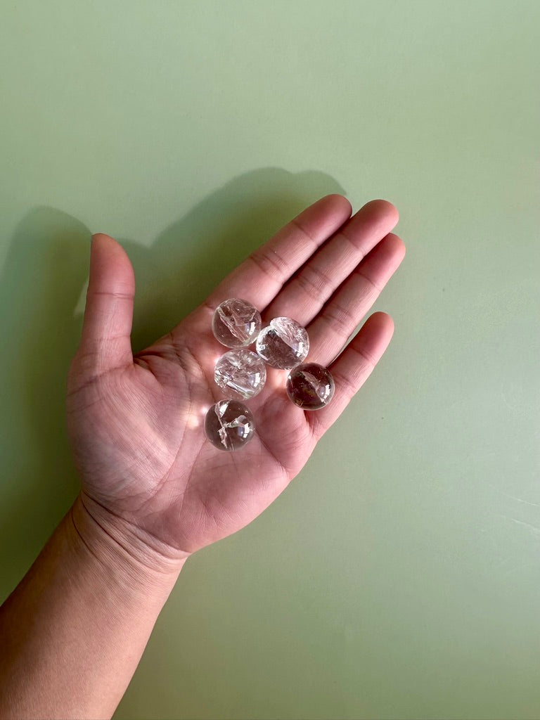 Mini Clear Quartz Sphere with Rainbows