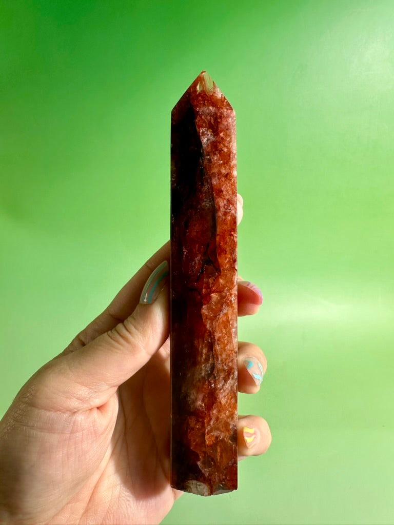 Fire Quartz Tower – Option A | Confidence, Grounding & Focus Energy