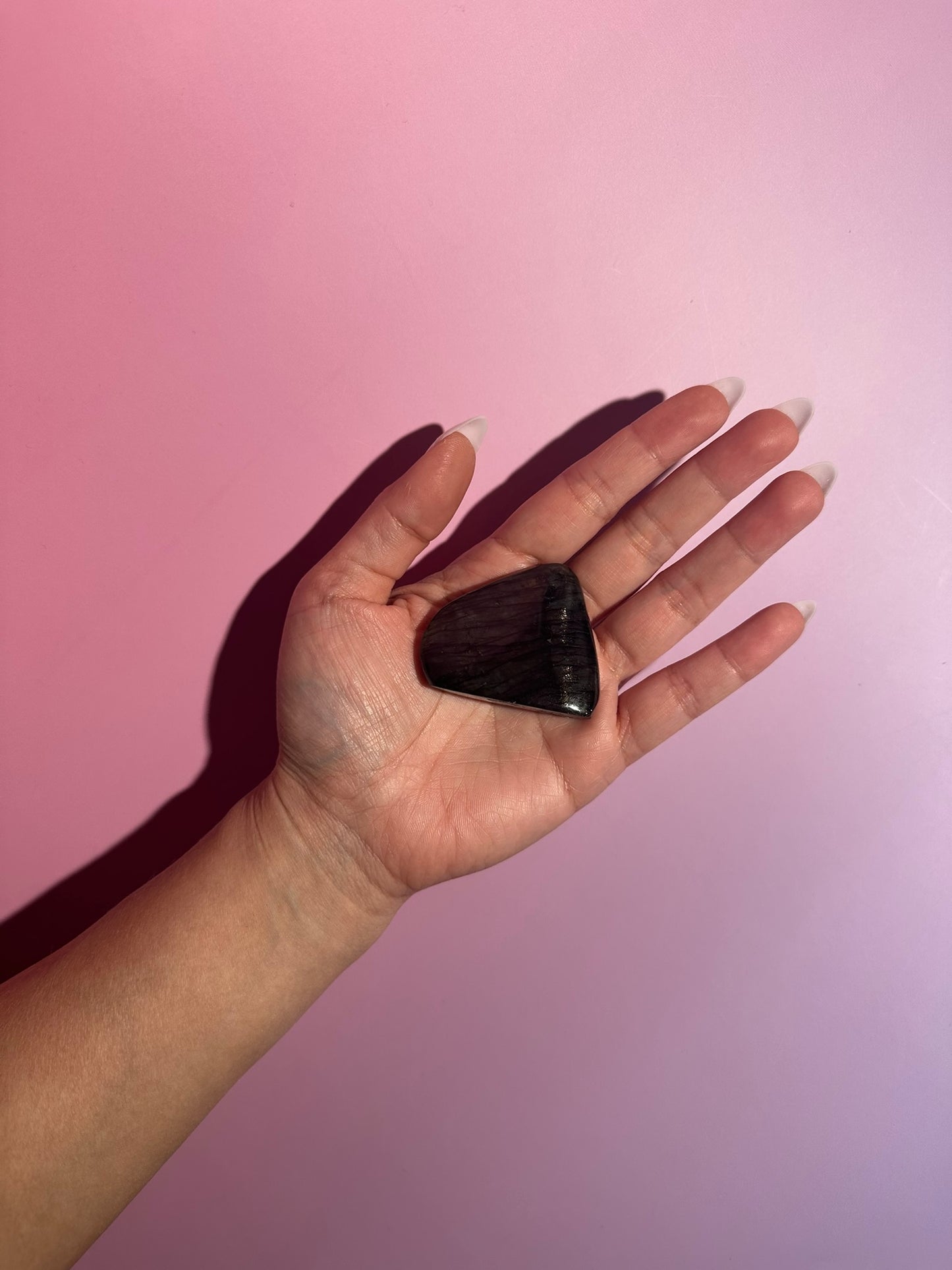 Small Oil Slick Rainbow Flash Labradorite Standing  Freeform – Option M