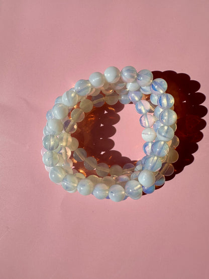 8mm Opalite Beaded Bracelet