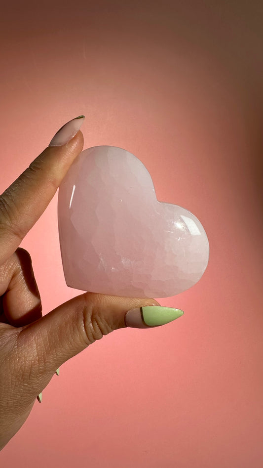 Pink Calcite Heart UV Reactive – Option C