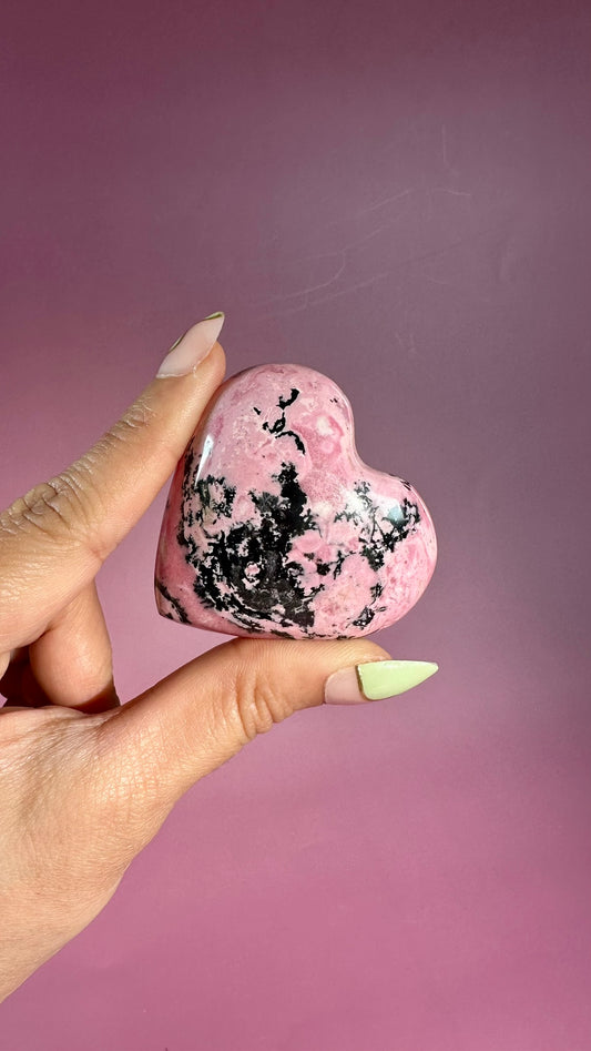 Peruvian Rhodonite Heart – Option A