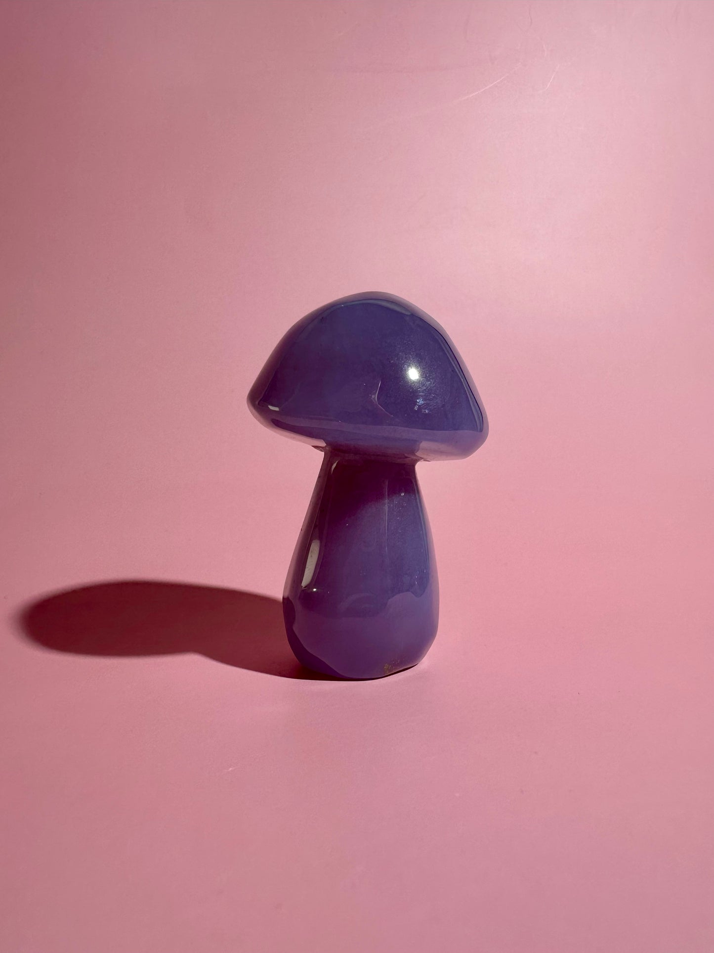 Blue Chalcedony Mushroom Carving – Option F | Calm, Clarity & Gentle Communication