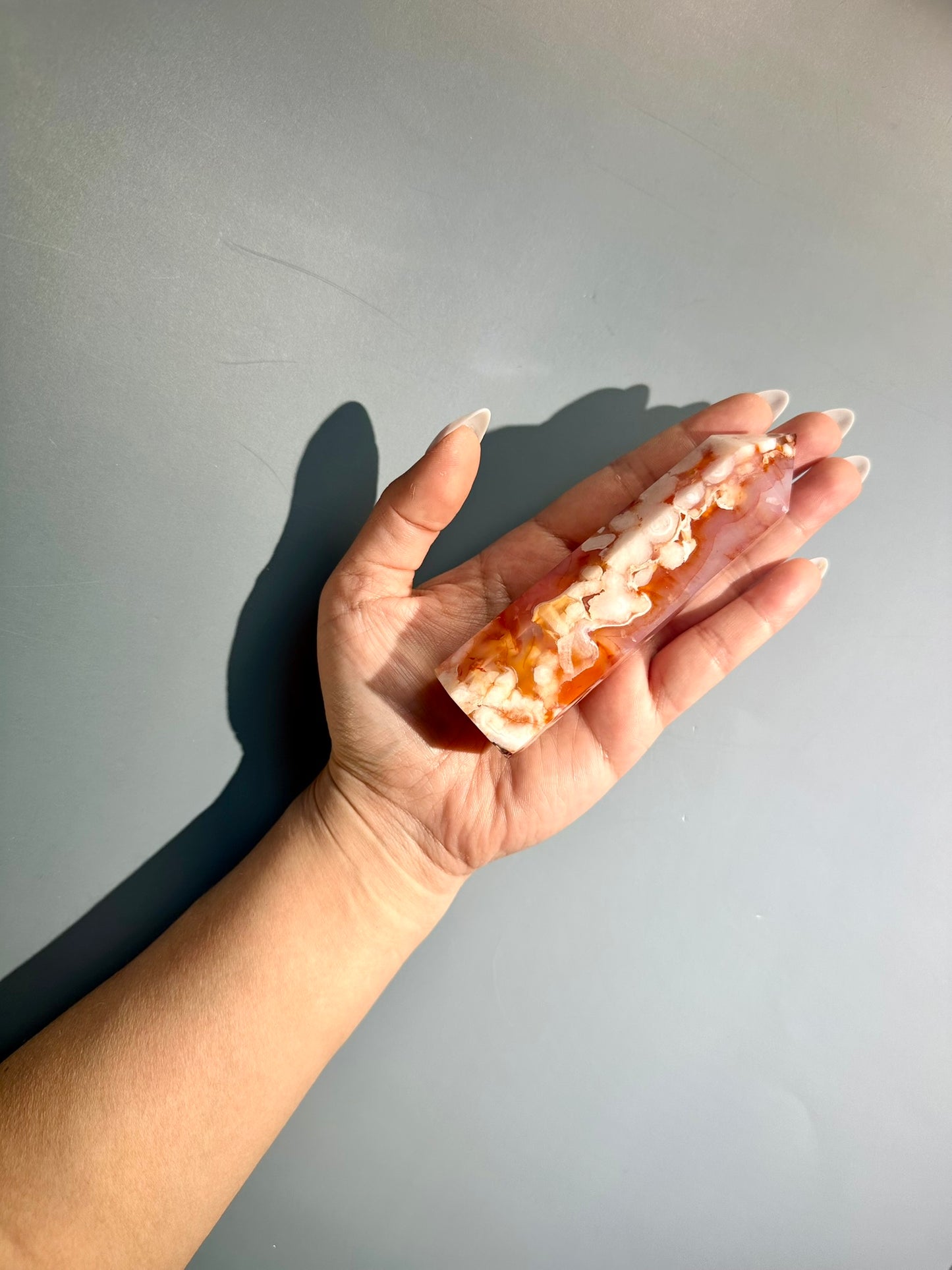 Carnelian Flower Agate Tower – Option B