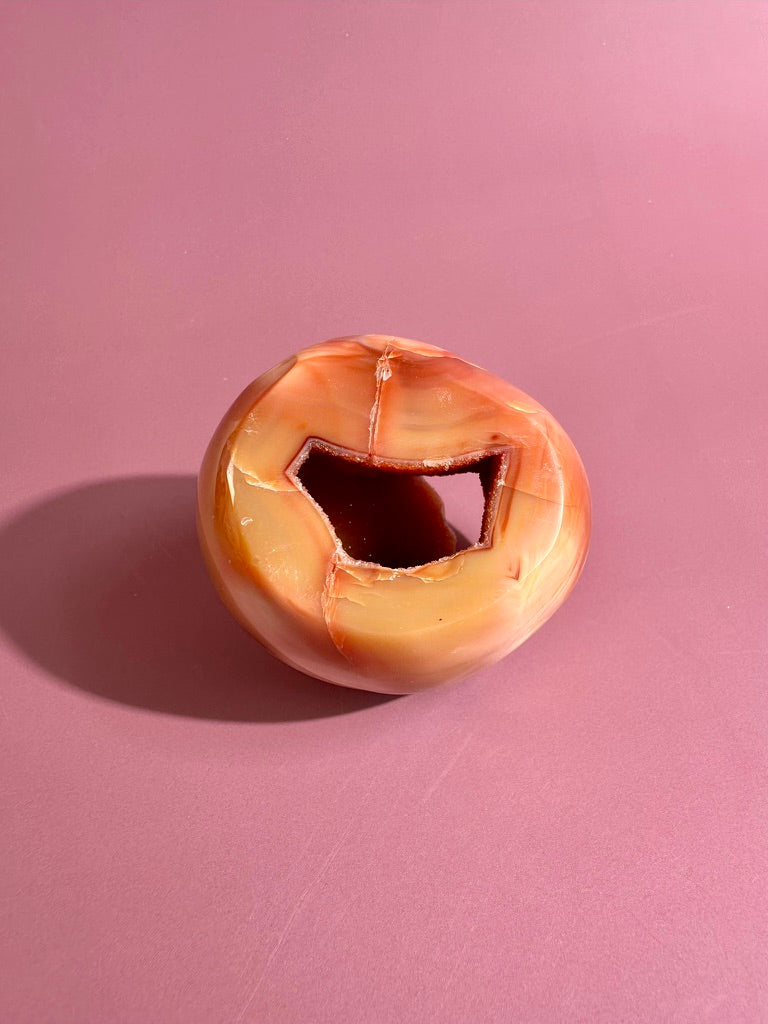 Carnelian Orca Agate Standing Freeform – Option B | Creativity, Balance & Positive Energy
