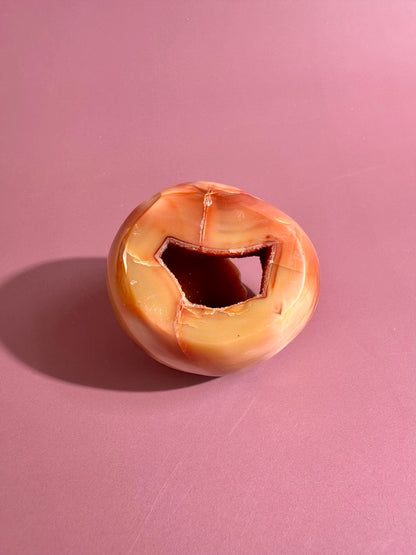 Carnelian Orca Agate Standing Freeform – Option B | Creativity, Balance & Positive Energy