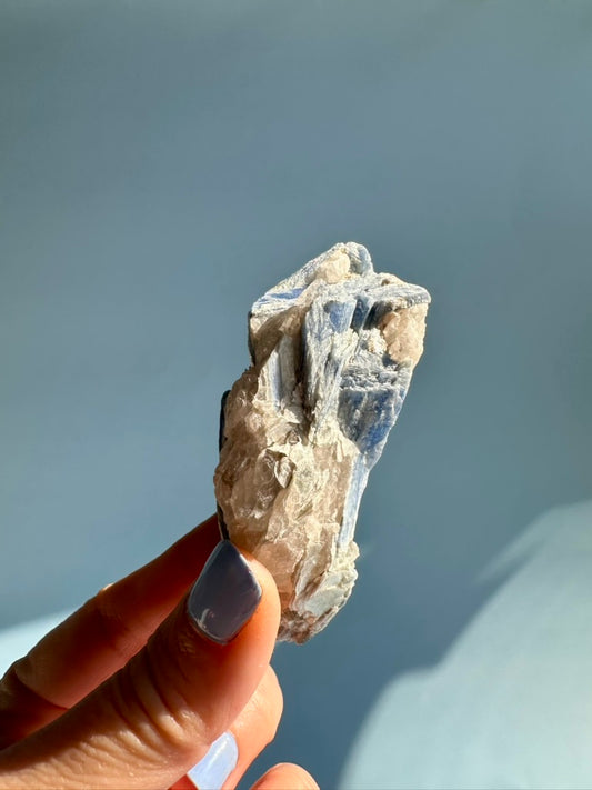 Kyanite in Quartz Cluster - A