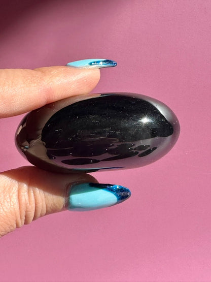 Black Obsidian Palm Stone