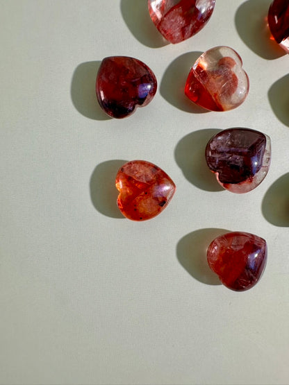 Mini Fire Quartz Heart | Hematoid Quartz Crystal