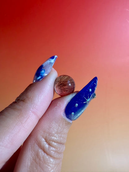 Teeny Copper Rutilated Quartz Sphere | Mini Crystal
