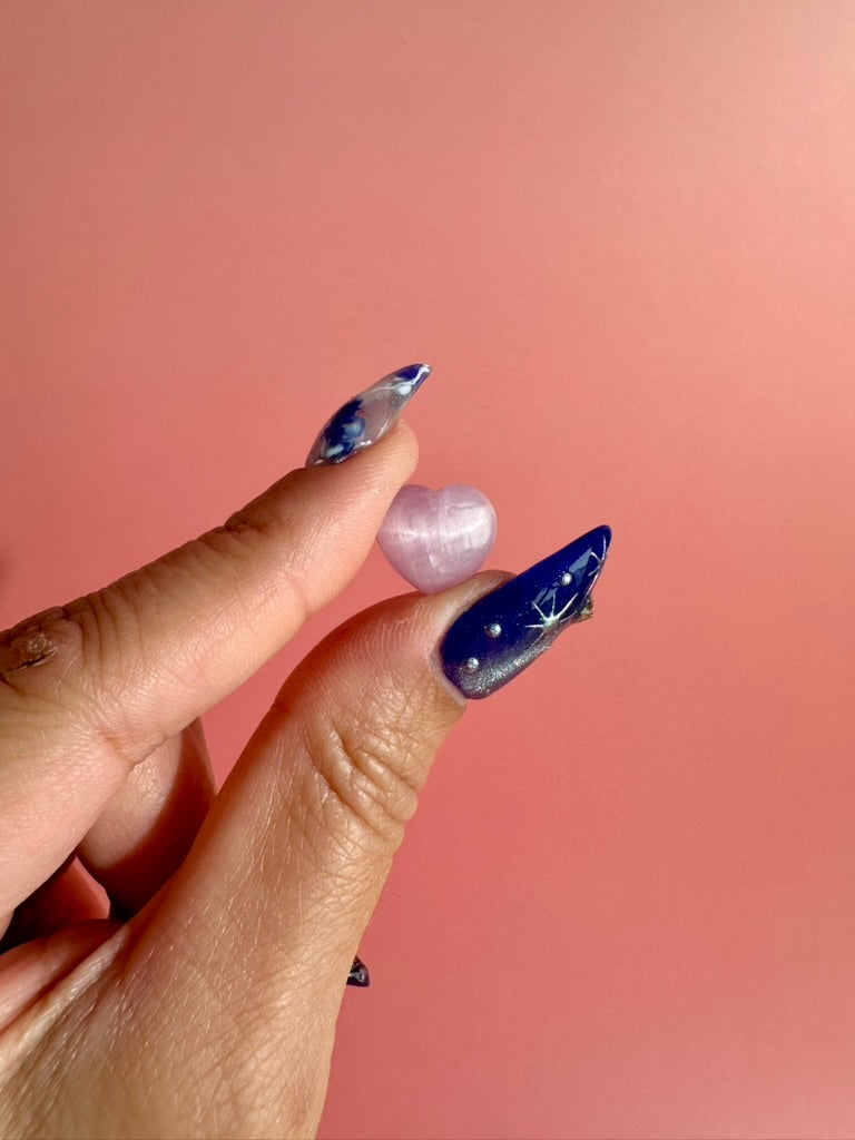 Mini Kunzite Heart | Pink Crystal Carving