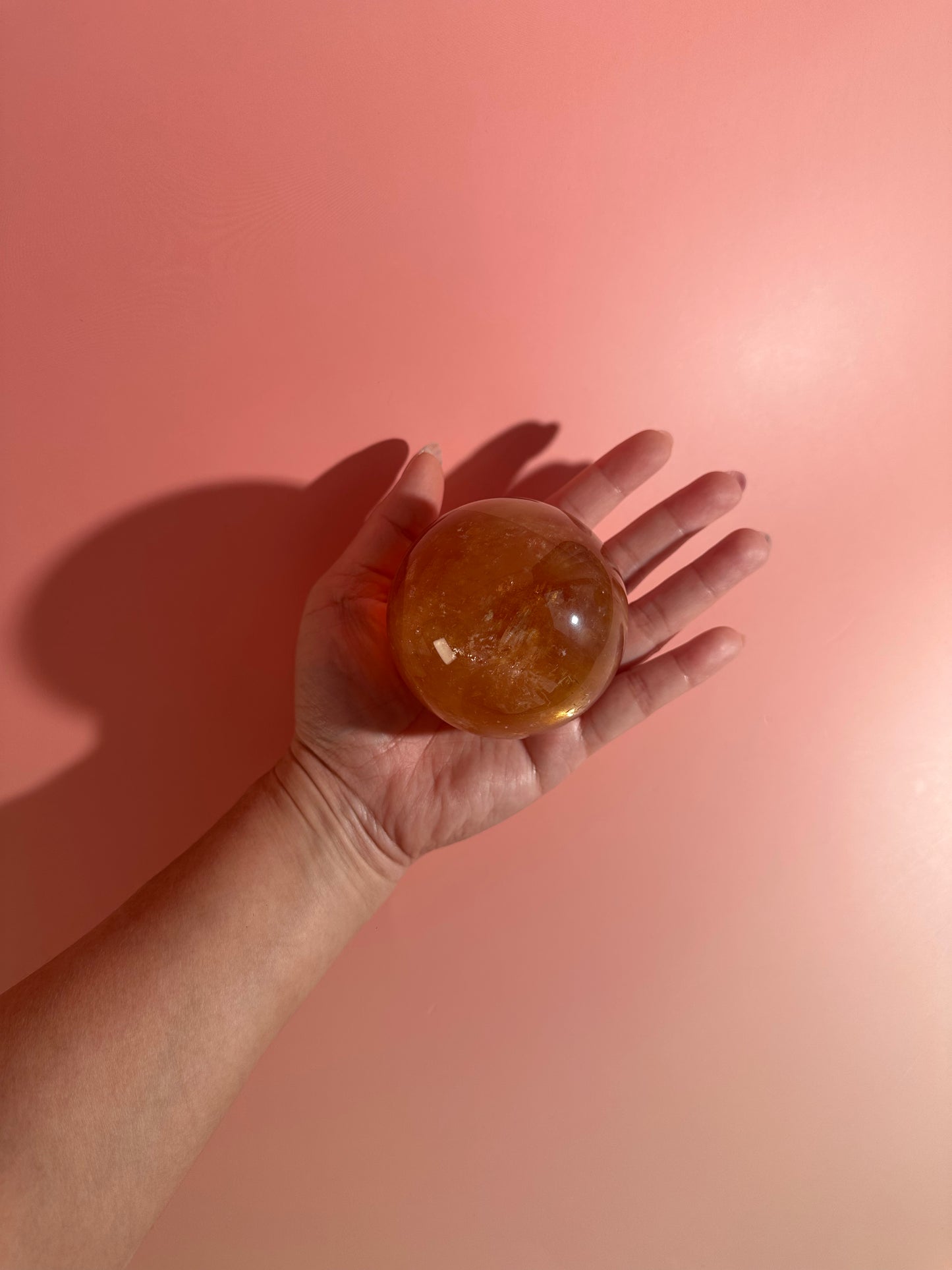 Honey Calcite Sphere – Option B | Mental Clarity, Motivation & Prosperity Crystal