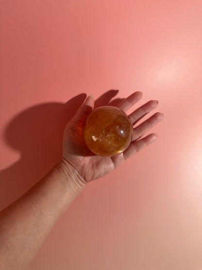 Honey Calcite Sphere – Option B | Mental Clarity, Motivation & Prosperity Crystal